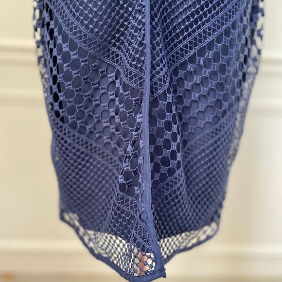 NWT Adelyn Rae Navy Dark Blue Crochet Lace Sheath Dress XS - Picture 4 of 10